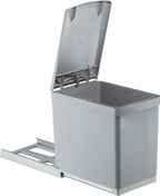  WESCO Einbau-Abfallsammler 30DT - 16 Liter, Hinter Drehtüren, Alugrau