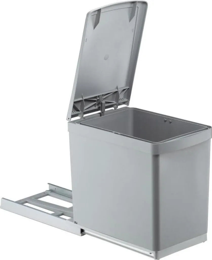 WESCO Einbau-Abfallsammler 30DT - 16 Liter, Hinter Drehtüren, Alugrau