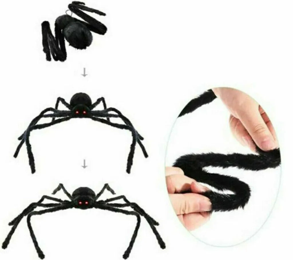  150cm Riesen Spinne Tarantula Plüsch Schwarz Halloween Deko Geisterhaus Horror