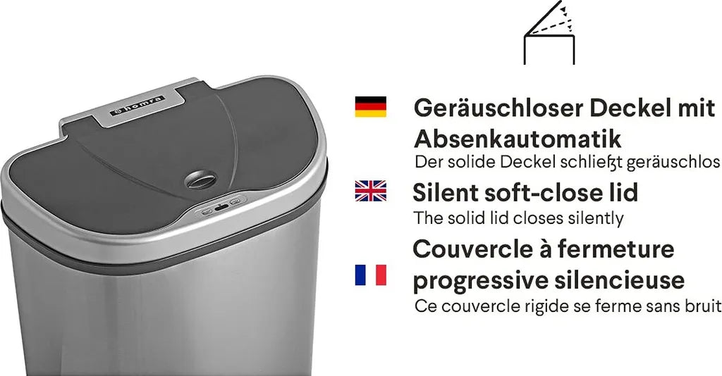  QUBIX Sensor Mülleimer 70L - 2 X 35L - 2 Fächer - Edelstahl - Abfalleimer - Abfalltrennsensor - Abfalltrennung Mülleimer
