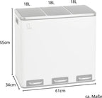  SVITA TM3X18 Treteimer 54 Liter 3x 18L Schwarz Abfalleimer Mülleimer Mülltrennung Stahl