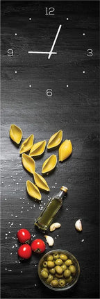  Wanduhr Aus Glas 20x60cm Uhr Als Glasbild Pasta Küche Nudeln Deko