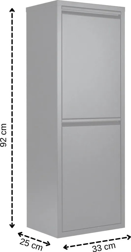  Naturn Living™ Mülleimer Aus Metall | Mülleimer Mülltrennung 2 Container | Mülleimer | Papierkörbe | Abfalleimer | Mattschwarz