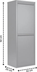  Naturn Living™ Mülleimer Aus Metall | Mülleimer Mülltrennung 2 Container | Mülleimer | Papierkörbe | Abfalleimer | Mattschwarz