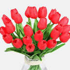  10er Künstliche Tulpe Blume Kunstblumen Gefälschte Blumen Bukett Künstlich Tulpe Hellrot