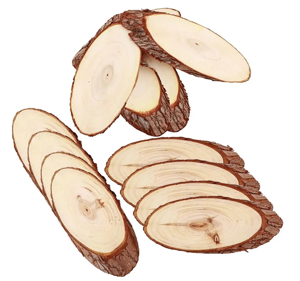  Holzscheiben Oval Namensschild Zum Beschriften Hochzeit, 12 Stück