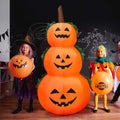  COSTWAY 180 Aufblasbarer Halloween Kürbis, 3 Stapel Kürbis Mit LED-Innenbeleuchtung, Halloween Kürbis Dekorationen Für Den Innen- Und Außenbereich