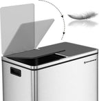  SONGMICS Mülleimer 60L Mit Müllbeutel Treteimer 2 X 30L Edelstahl Abfalleimer Mit Inneneimer Fingerabdruckfrei Mit Handgriffen Trennsysteme LTB60NL