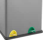  SVITA TC2Combo35 Mülleimer Grau Stahl Abfalleimer Mülltrennung (12l + 23l) Papierkorb