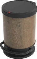 ROTHO Treteimer Rund 20 L PASO, Farbe:Holz Dunkel