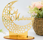  2x Ramadan Eid Mubarak Dekorationen Eid Mubarak Acryl Ornamente Mond Sterne, Ramadan Dekorationen