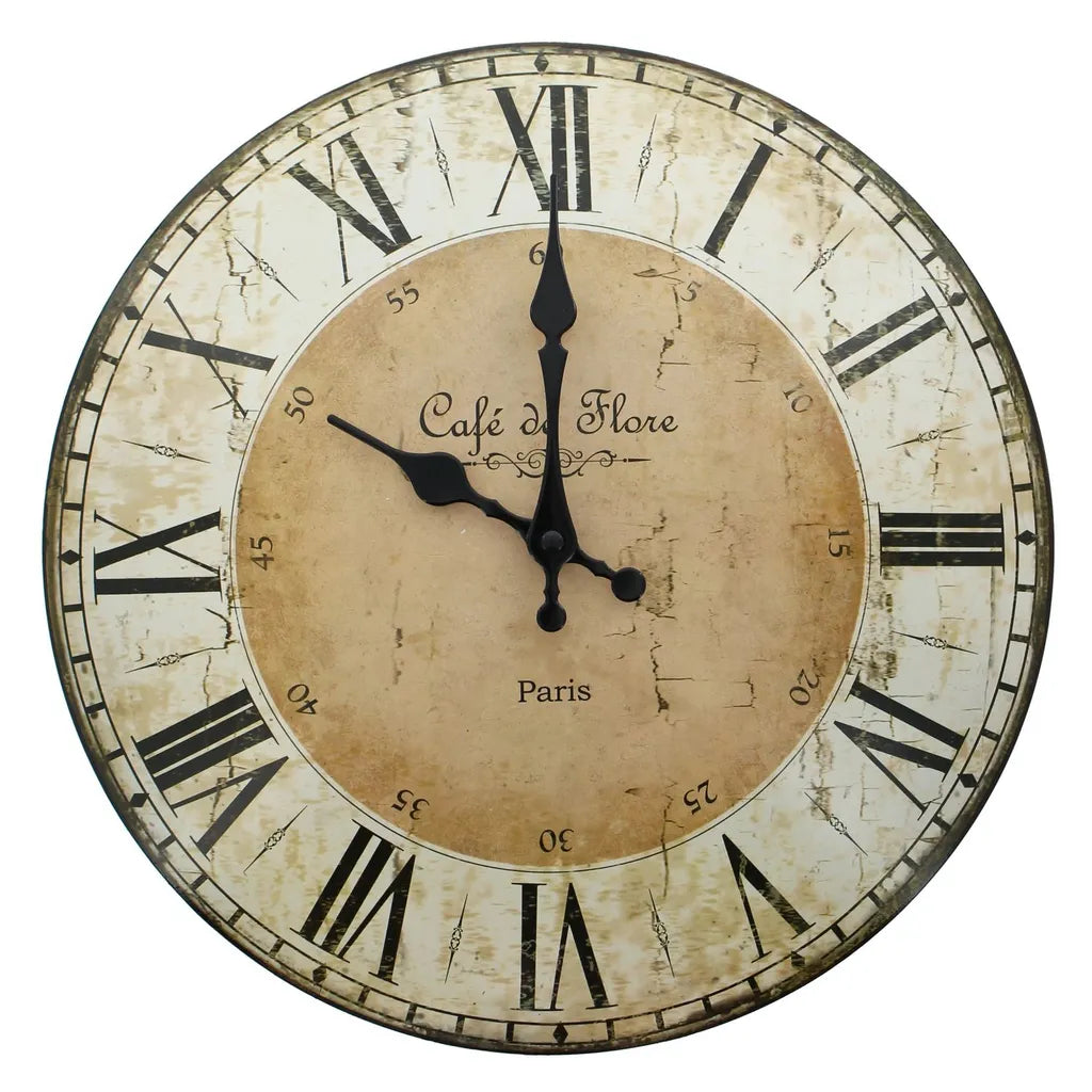  Wanduhr Café De Flore, Maße Ø 34 X 4 Cm