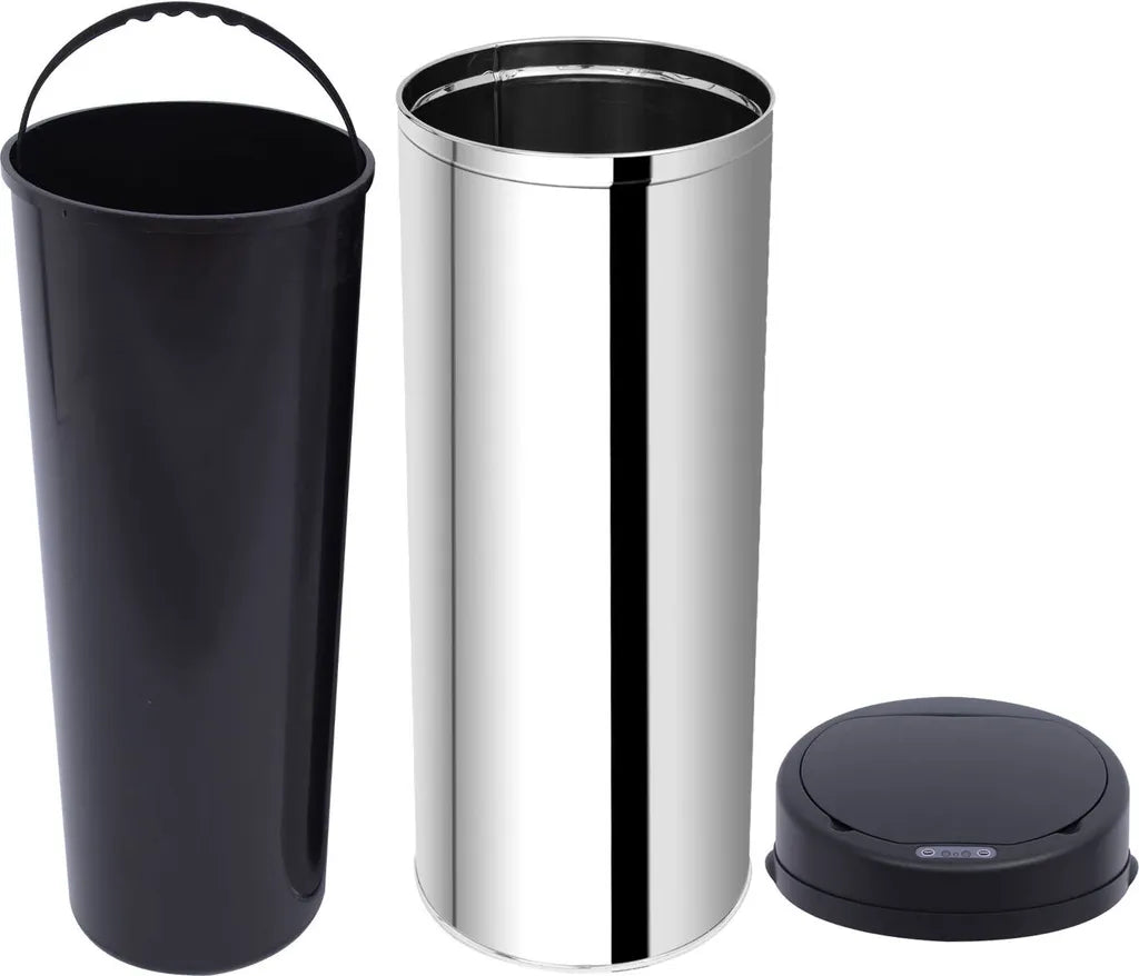  HOMCOM Edelstahl Automatik Sensor Mülleimer Abfalleimer IR Sensor Mit/ohne Inneneimer Rund 50 L