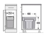  Hailo Abfallsammler 366610 Tandem 2x 15 L PlusFilter Mülleimer Abfalltrennsystem
