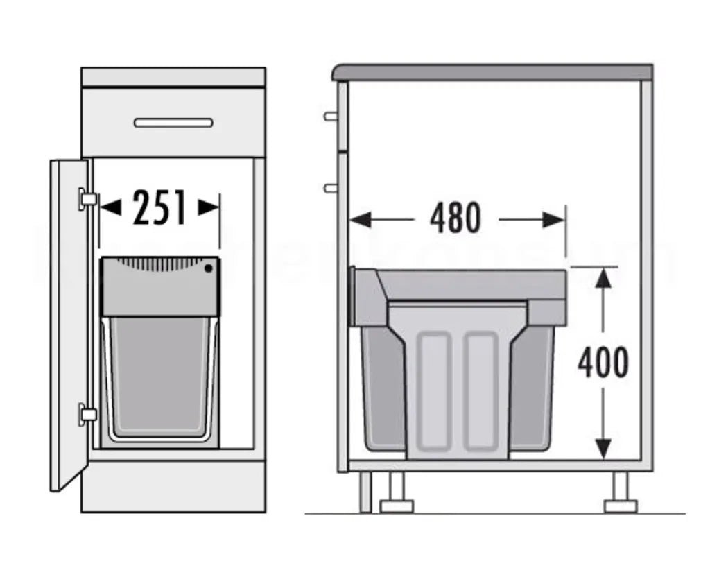  Hailo Abfallsammler 366610 Tandem 2x 15 L PlusFilter Mülleimer Abfalltrennsystem