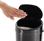  Echtwerk Edelstahl EW-BE-0249 Büro-/Bad-/Kosmetikabfalleimer 9L MIT IR SENSOR - INOX Mülleimer Papierkorb, Farbe: Schwarz