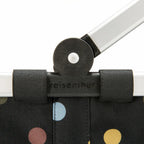  Reisenthel Carrybag Mit Cover, 2-tlg., Einkaufskorb, Deckel, Abdeckung, Korb, Polyestergewebe, Dots / Black, 22 L
