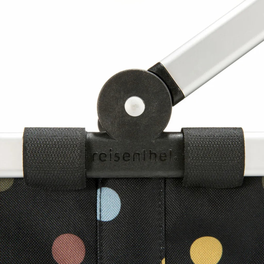  Reisenthel Carrybag Mit Cover, 2-tlg., Einkaufskorb, Deckel, Abdeckung, Korb, Polyestergewebe, Dots / Black, 22 L