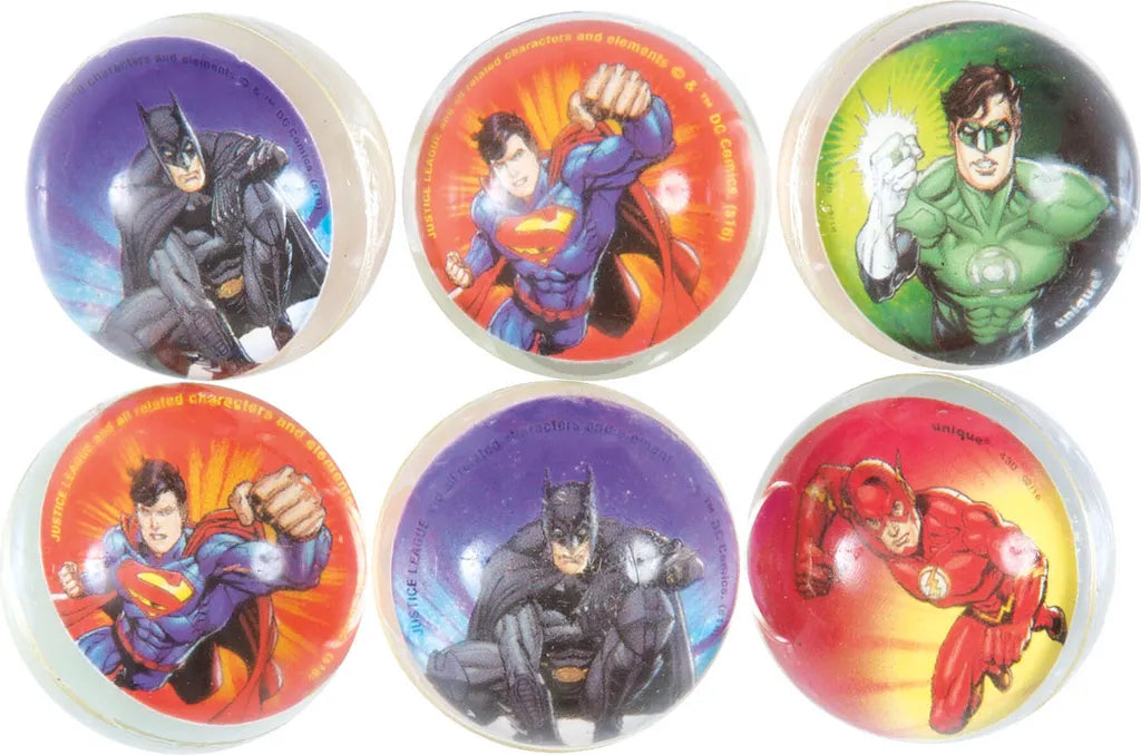 Unique Justice League-Flummis Gummibälle Lizenzartikel 6 Stück Bunt