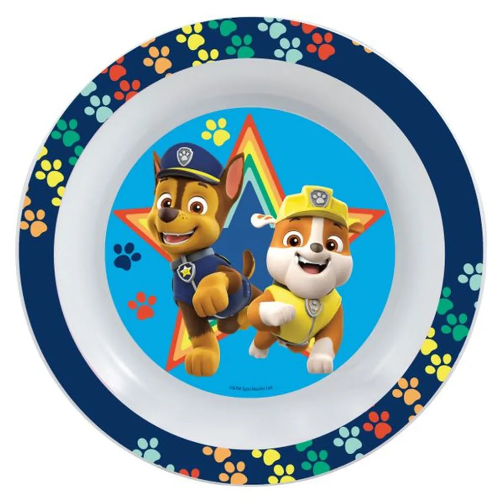  P:os Frühstücksset Paw Patrol (Teller, Schale Trinkglas) 3teilig, Blau, 3-teilig (1 Set)