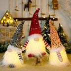  3er Pack Weihnachtswichtel Weihnachtsdeko Mit LED Weihnachtswichtel Plüschfiguren Weihnachtsfiguren Stehende Weihnachtsdeko Mit Beleuchtung Handgemachte Plüschfiguren (30 Cm X 10 Cm X 10 Cm)