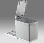  WESCO Einbau-Abfallsammler 30DT - 16 Liter, Hinter Drehtüren, Alugrau