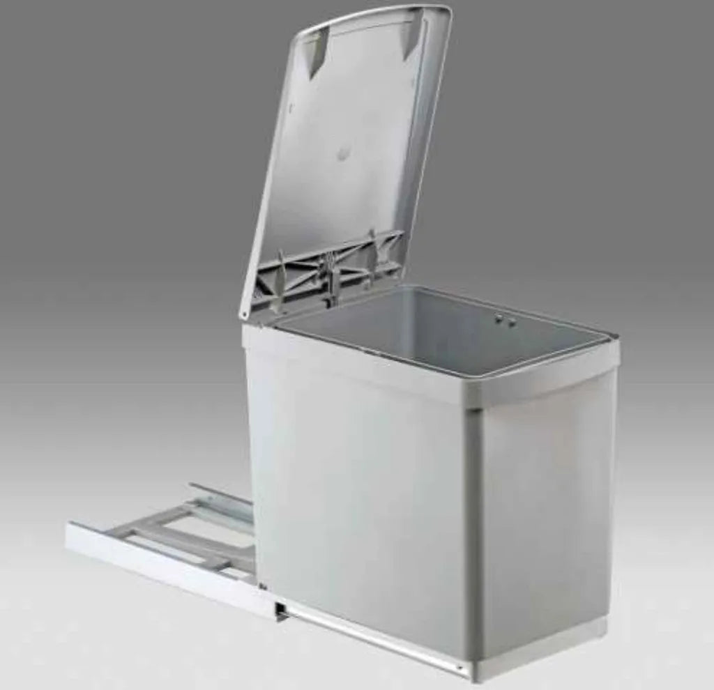  WESCO Einbau-Abfallsammler 30DT - 16 Liter, Hinter Drehtüren, Alugrau