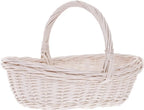  Einkaufskorb Aus Weide, Bügelkorb Creme 43x36 H17/35 Cm