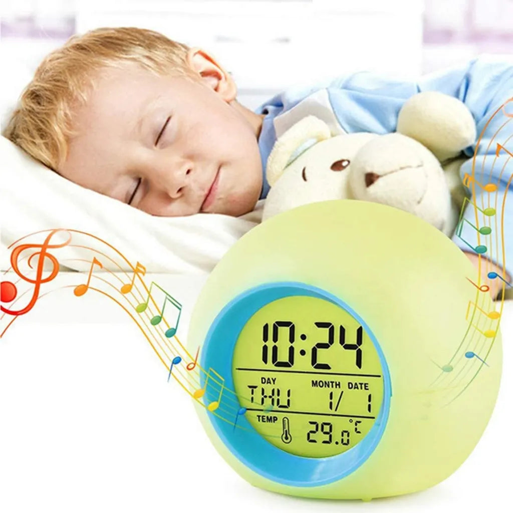  Digitaler Wecker Kinder, LED Kinderwecker 7 Farben Nachtlicht Lichtwecker Schlummerfunktion Für Mädchen Jungen
