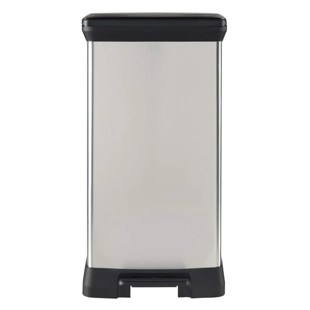 Curver Duo Tretmülleimer Deco 23L+23L Silbern