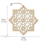  4 Stücke Holz Anhänger Ornament Ramadan Mubarak Eid Kareem Dekoration Mond Sterne Wind Licht Form Anhänger Ornament Für Ramadan Dekorationen