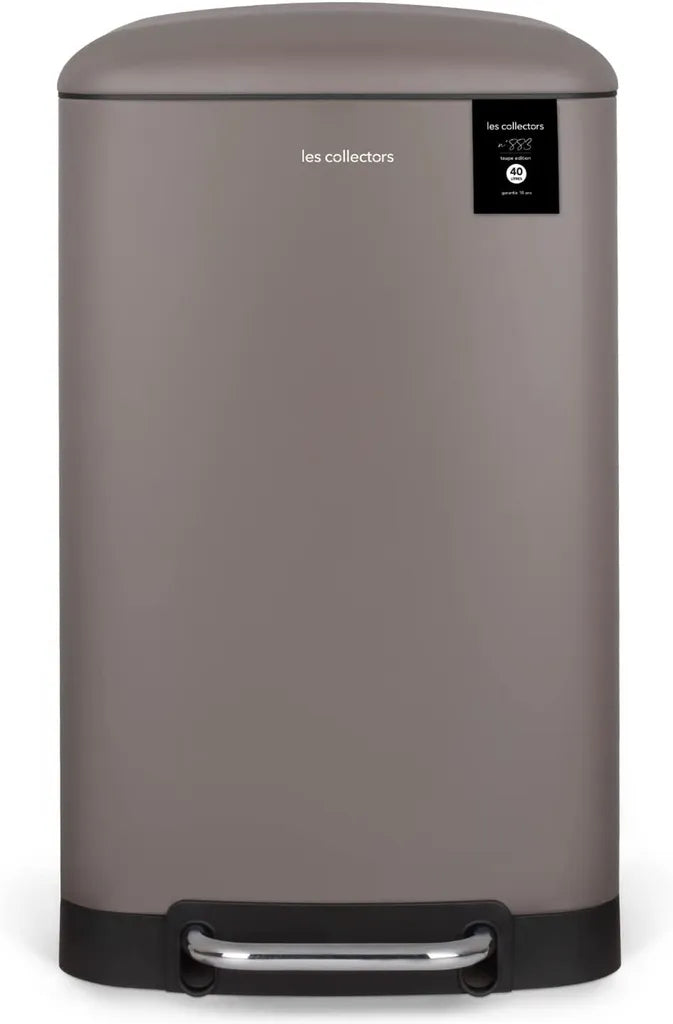  Les Collectors No 883 Mülleimer, Taupe, 40 Liter, Pedal-Mülleimer, Tret-Mülleimer