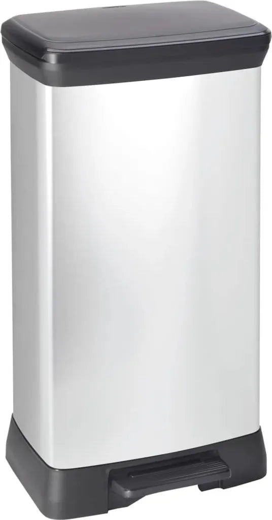  CURVER_DECOBIN Abfalleimer 50L Mit Fußpedal Silber Metallic_240643