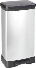  CURVER_DECOBIN Abfalleimer 50L Mit Fußpedal Silber Metallic_240643