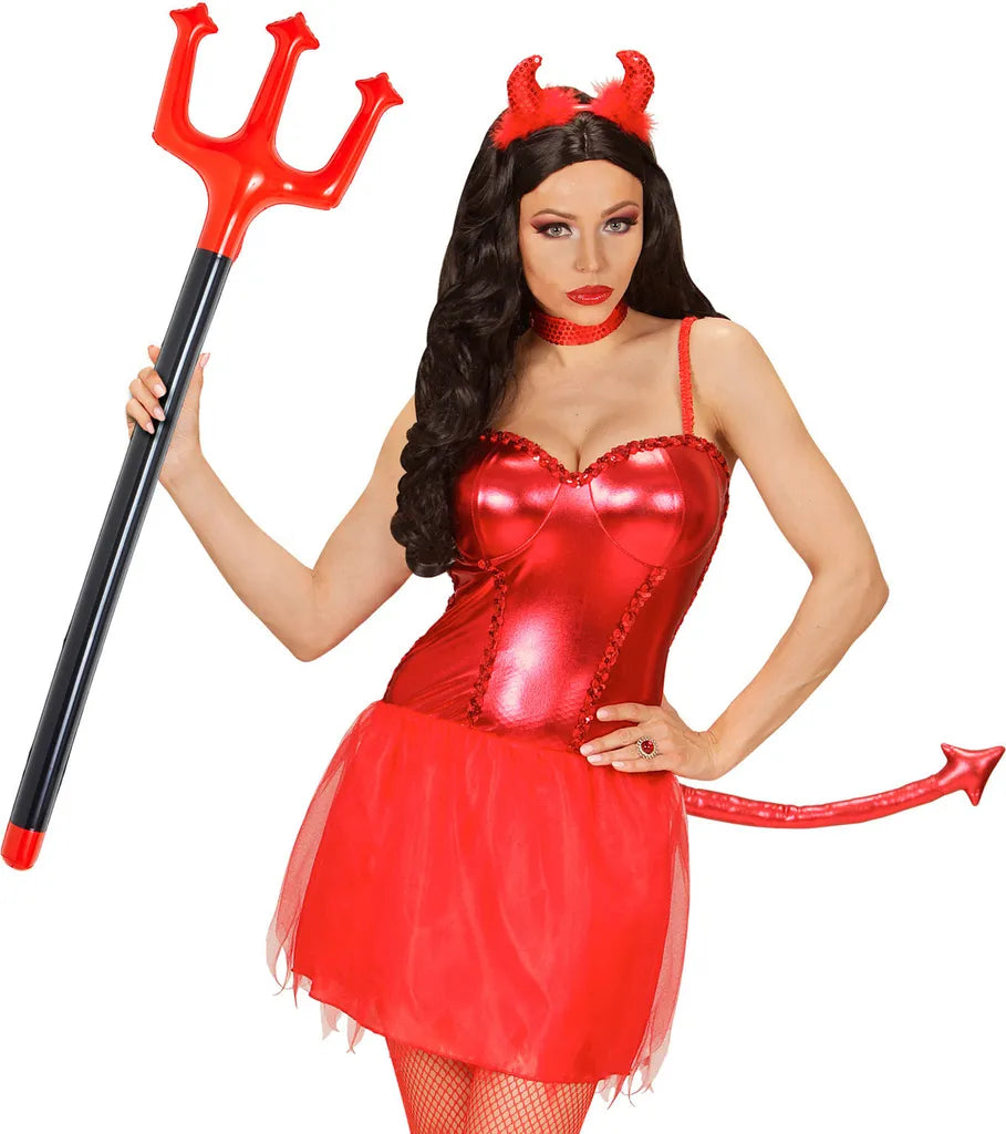 WIDMANN Aufblasbarer Teufel Dreizack 105 Cm - Teufelsgabel Halloween