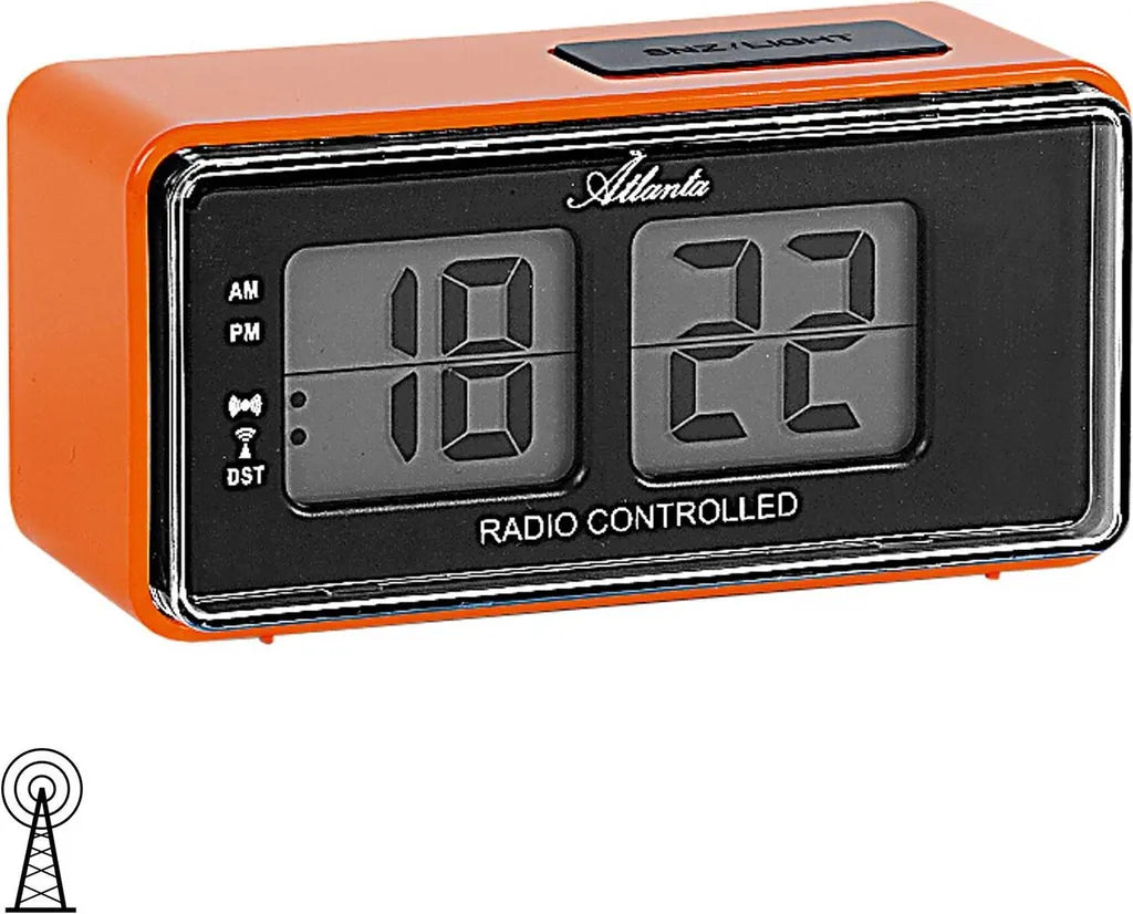  Atlanta 1881/12 Wecker Funk Funkwecker Digital Orange Licht Snooze Digitalwecker
