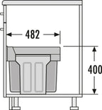  Hailo Abfallsammler TZ Swing 30.3/30 Terzett Abfalleimer Einbau Mülleimer 3666-84