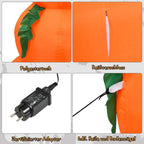  COSTWAY 180 Aufblasbarer Halloween Kürbis, 3 Stapel Kürbis Mit LED-Innenbeleuchtung, Halloween Kürbis Dekorationen Für Den Innen- Und Außenbereich