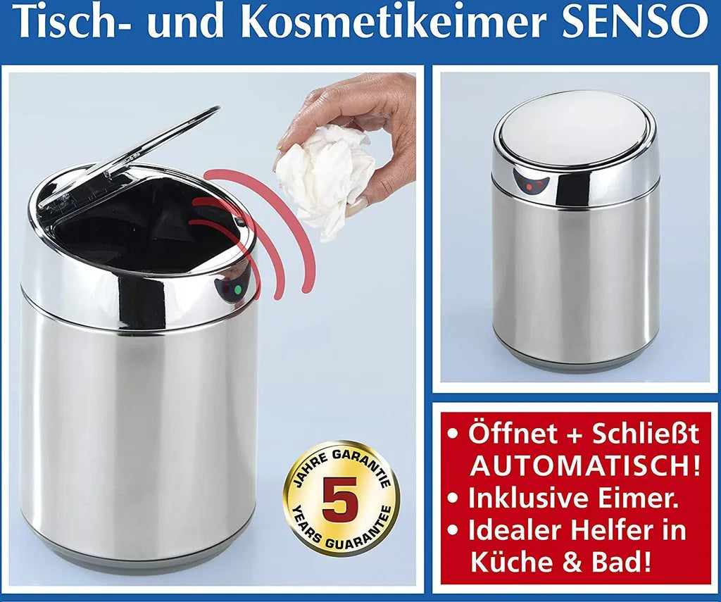 Wenko Tisch- Und Kosmetikeimer Mit Sensor Chrom