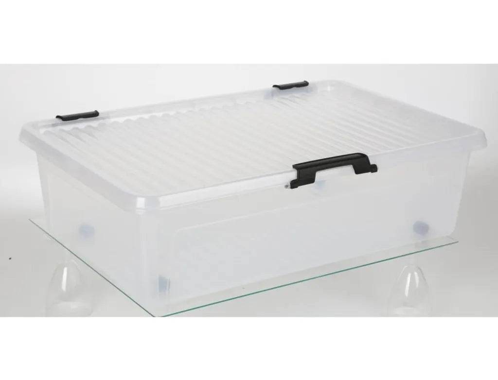  Deuba Aufbewahrungsbox Deckel Stapelbar Transparent Rollen Kunststoff BPA Frei Wohnzimmer Schlafzimmer Kinderzimmer 60L/30L, Volumen:30L