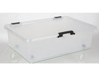  Deuba Aufbewahrungsbox Deckel Stapelbar Transparent Rollen Kunststoff BPA Frei Wohnzimmer Schlafzimmer Kinderzimmer 60L/30L, Volumen:30L