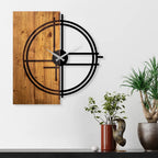  Wallity, Wooden- TNL1138, Leichte,Walnuss, Wanduhren, 56 X 3 X 58 Cm, 100% Holz (Dicke: 3 Cm) / Metall (Dicke: 1
