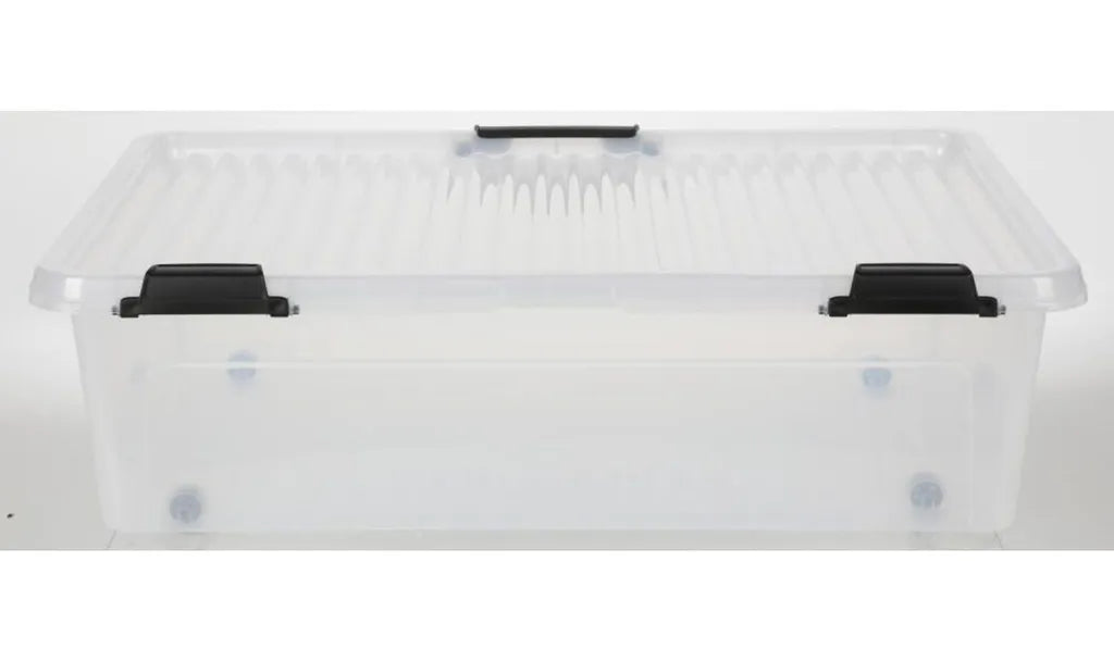  Deuba Aufbewahrungsbox Deckel Stapelbar Transparent Rollen Kunststoff BPA Frei Wohnzimmer Schlafzimmer Kinderzimmer 60L/30L, Volumen:30L