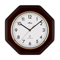  Atlanta 4537/20 Wanduhr Funk Funkwanduhr Analog Achteckig Nussbaum-farben