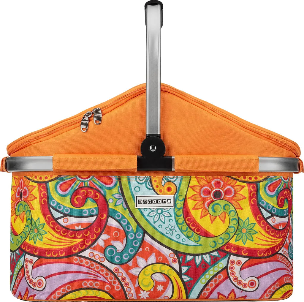  Kühlkorb Isolier Einkaufskorb Paisley + 3 Kühlakkus - Paisley