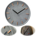  LS-LebenStil Vintage Wanduhr Beton Grau Kupfer 28cm Rund Schwarze Zeiger Quarzuhr Küchenuhr