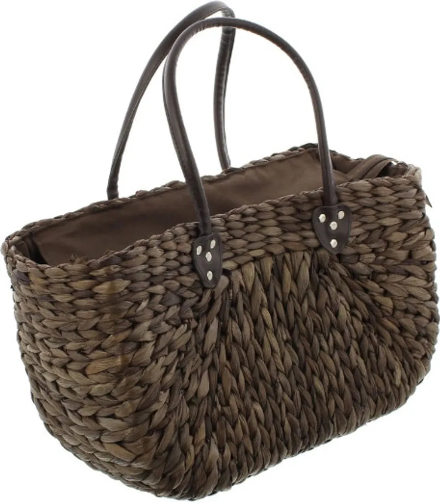  Maisstroh-Tasche, Mokka, T43 X B20 X H24 Cm, GH44 Cm, Einkaufstasche,Tragetasche