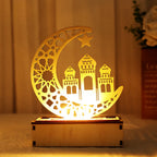  LED Holz Mond Lampe Nachtlicht Muslim Ramadan Eid Mubarak Deko Tischdekoration Dekoleuchten