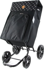  Andersen Shopper Quattro Mit 4 Rädern, Höhenverstellbar Mit Rad Ø 15 Und 20cm Und 45 Liter Tasche Malit Schwarz Mit Kühlfach
