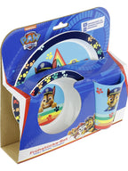  P:os Frühstücksset Paw Patrol (Teller, Schale Trinkglas) 3teilig, Blau, 3-teilig (1 Set)